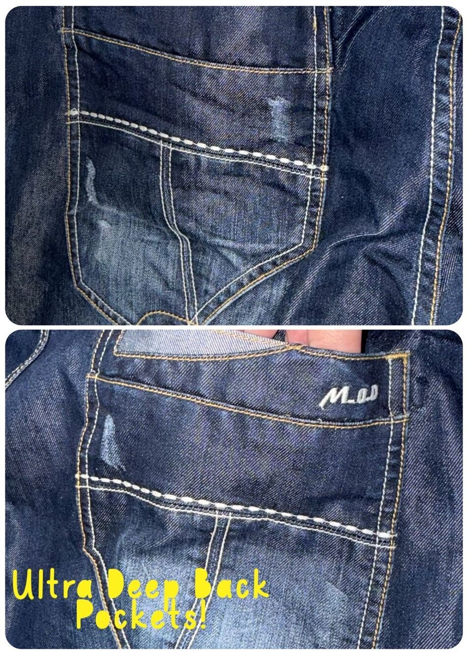 MOD Miracle Of Denim EUC Mens DANNY Dark Night Jean Grunge Skater Y2K Punk 40x34 - Picture 6 of 9